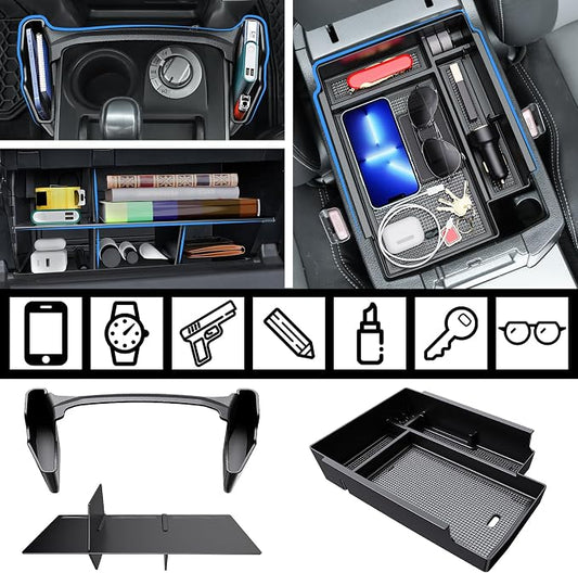 DIAMOOKY 3PCS Center Console Organizer Compatible with Toyota 4Runner 2024 2023 2022 2021 2020 2019-2010 Glove Box Organizer Gear Shift Tray Armrest Storage Box 5th Gen 4 Runner Accessories