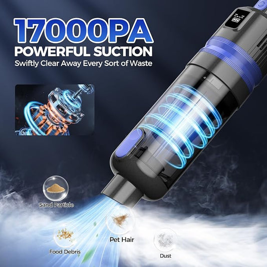 Handheld Vacuum Cordless Rechargeable 2-Speed Modes| 3-in-1 Portable Cordless Vacuum Cleaner with Charging Dock, for Car Home Office and Pet Hair(Blue)