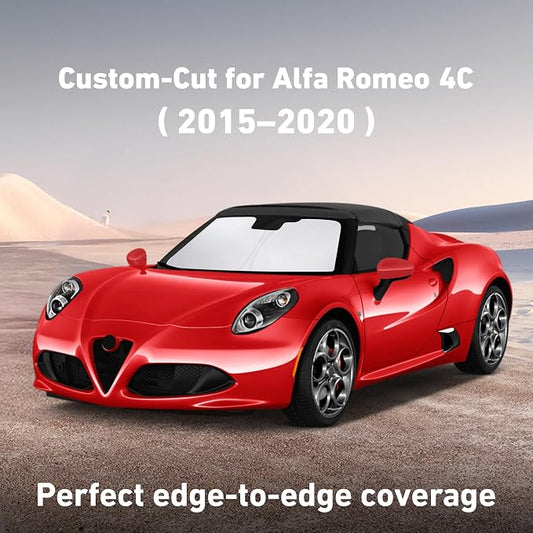 Econour Windshield Sunshade for Alfa Romeo 4C 2015-2018, 2019, 2020 Sun Visor for Front Window Sun Shade Cover, UV Blocker & Protector, Car Accessories