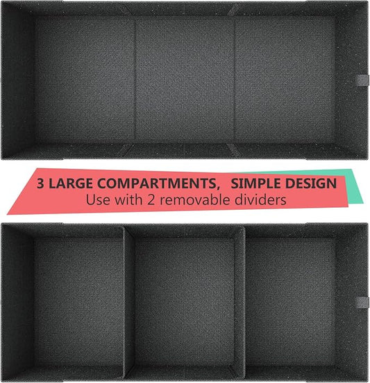 MIU COLOR Trunk Organizer, Car Trunk Organizer, Non-Slip Bottom, Sturdy Storage Organizer for SUV, Sedans, Van, Jeep, Grocery, Large 3 Compartments Car Organizer for Women, Flamingo 31.9"×12.6"×10.6"
