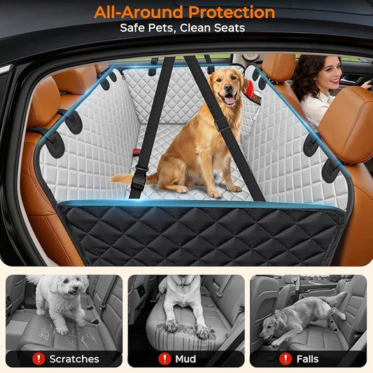 URPOWER Dog Car Seat Cover for Pets 100% Waterproof Seat Cover Hammock 600D Heavy Duty Scratch Proof Nonslip Durable Soft Back Seat Covers for Cars and SUVs
