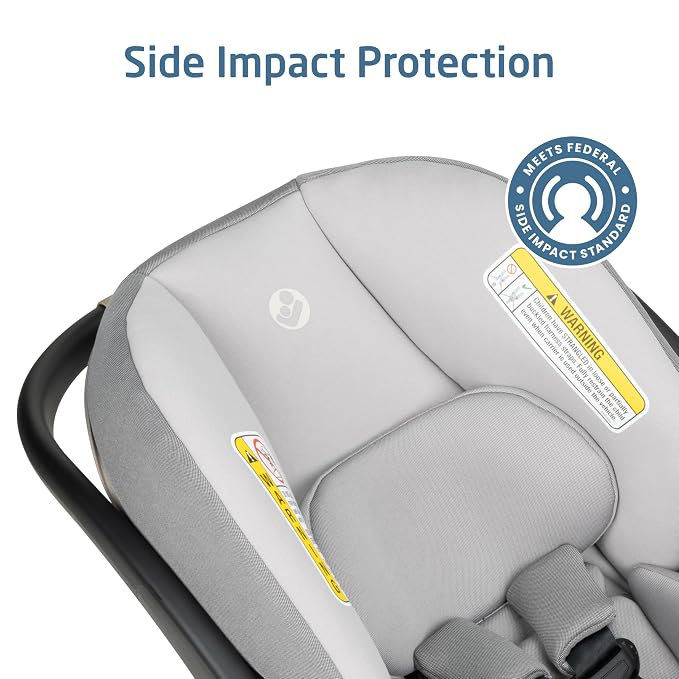 Maxi-Cosi Mico Pro Baby Infant Car Seat with Base, Ventilated Chair, Soft Headrest Pad, Easy-Install Latch, Adjustable Belt Guide, 3-Position Base, Stroller-Ready, 4-30 lbs, up to 32 in, SeaDrift