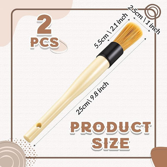 Patelai 2 Pack of Parts Cleaning Brush Home and Auto Use Parts Cleaner for Cleaning Auto Engine, Small Motors, Car Detailing, Wheels, Boats, Air Vents, Machinery (Beige)