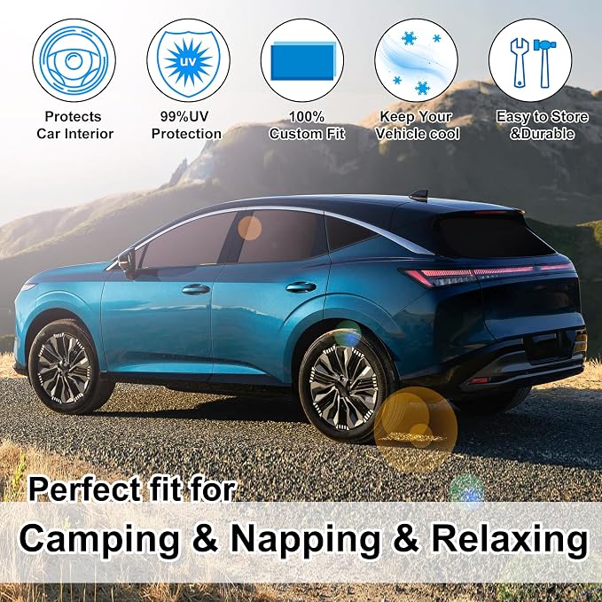 TINGLU Window Shades for Nissan Murano 2025 2026 Accessories Car Side Full Windows Rear Windshield Sun Shade Sun UV Rays & Privacy Protection for Camping 5PCS