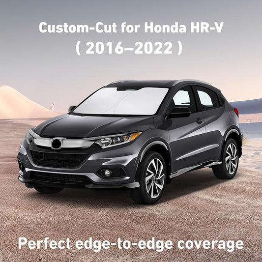 EcoNour Windshield Sunshade Compatible for Honda HRV 2016-2020 2021 2022, Sun Visor for Front Windshield & Window Sun Shade Cover, UV Heat Blocker & Protector, Car Accessories