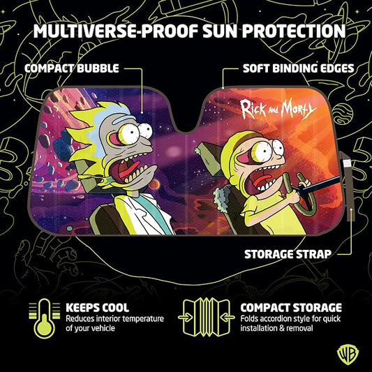 Rick and Morty Car Windshield Sun Shade Accordion Style Sunshade for Car Window Cartoon Car Sun Shade Rick and Morty Car Accessories