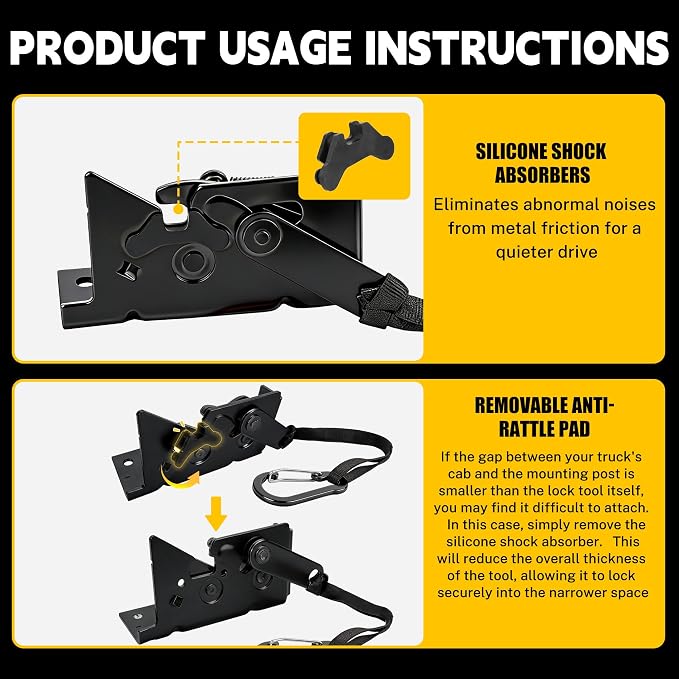 TENGBASE Rear Seat Release Kit for Ford F-150 F-250 F-350 SuperCab & SuperCrew, Pre-Assembled, All-in-One Tool, 2009-2025 Model Years, Black