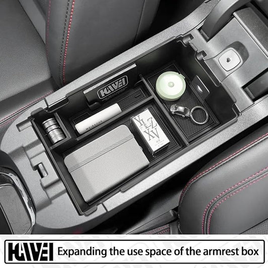 HGWEI Center Console Organizer Tray Compatible with Chevy Equinox 2018 2019 2020 2021 2023 2024 Accessories, Armrest Insert Secondary Storage Box (Not Fit 2025 2026) Black Trim