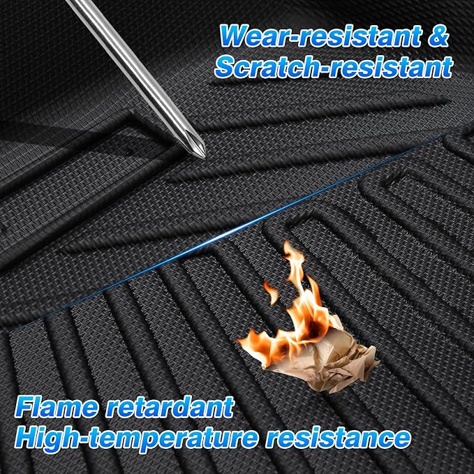 Wrangler TJ Floor Mats - Car Mats for Jeep Wrangler TJ 1997-2006, All Weather Floor Mat for Wrangler TJ Accessories, Heavy Duty Rubber Mats, Car Accessories