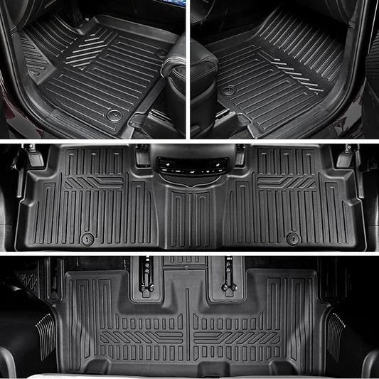 Floor Mats Cargo Mat Set for 2020-2024 2025 Hyundai Palisade 7/8 Seat, All Weather TPE Cargo Liner Backrest Mats Trunk Lower Car Mat Accessories for Palisade Calligraphy