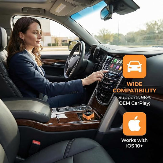 Wireless CarPlay & Android Auto Adapter, 2-in-1 Mini USB for Seamless Wireless Connection, Fast & Stable for iPhone iOS 10+ & Android 11+