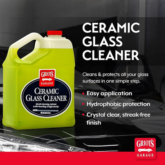 Griot's Garage Ceramic Glass Cleaner Spray for Car Windows, Windshields, Mirrors and Home Use, Cleans and Protects, Streak-Free, 11009, One Gallon