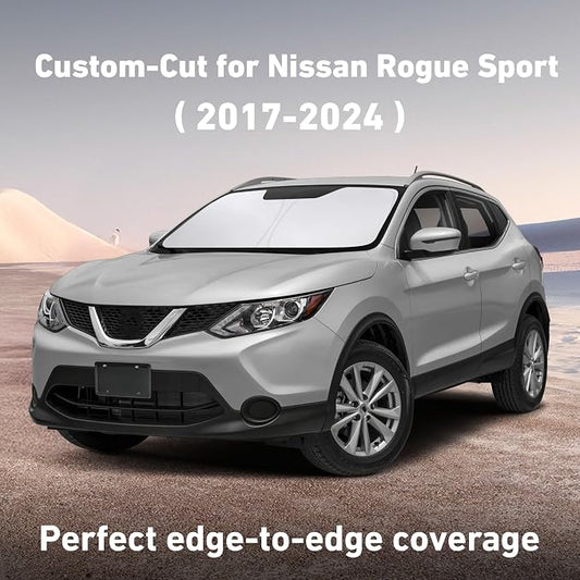 EcoNour Windshield Sunshade Compatible for Nissan Rogue Sport 2017-2022 2023 2024, Sun Visor for Front Windshield & Window Sun Shade Cover, UV Heat Blocker & Protector, Car Accessories
