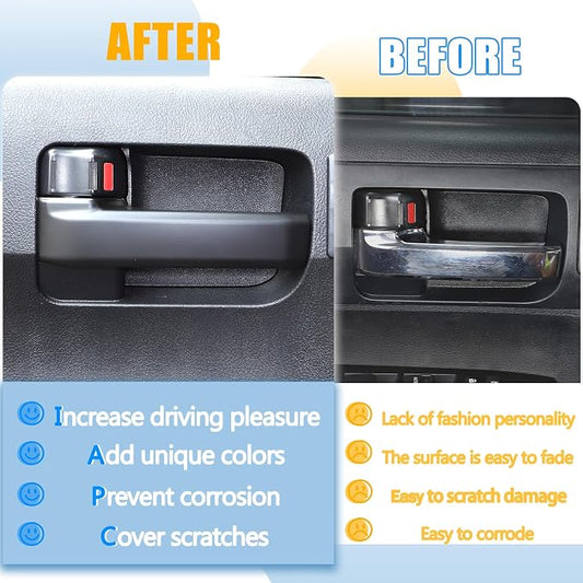 ABS Car Inner Door Handle Decoration Cover Trim Fit for Toyota Tundra/Sequoia 2007-2021 Interior Car Accessories (Matte Black)