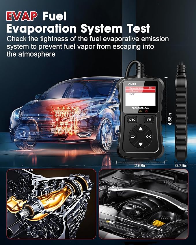 OBD2 Scanner Car Code Reader Support Voltage Test Plug and Play Fixd Car CAN Diagnostic Scan Tool Read and Clear Engine Error Codes for All OBDII Protocol Vehicles Since 1996(Black)
