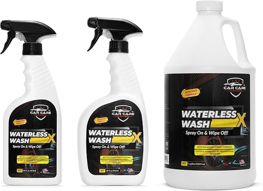Waterless Wash X-Car Detailing, 128 oz Concentrate | No Water Necessary, Quick Detailer for Any Vehicle, Spray On & Wipe Off, Use in Garage, at Work, or Anywhere