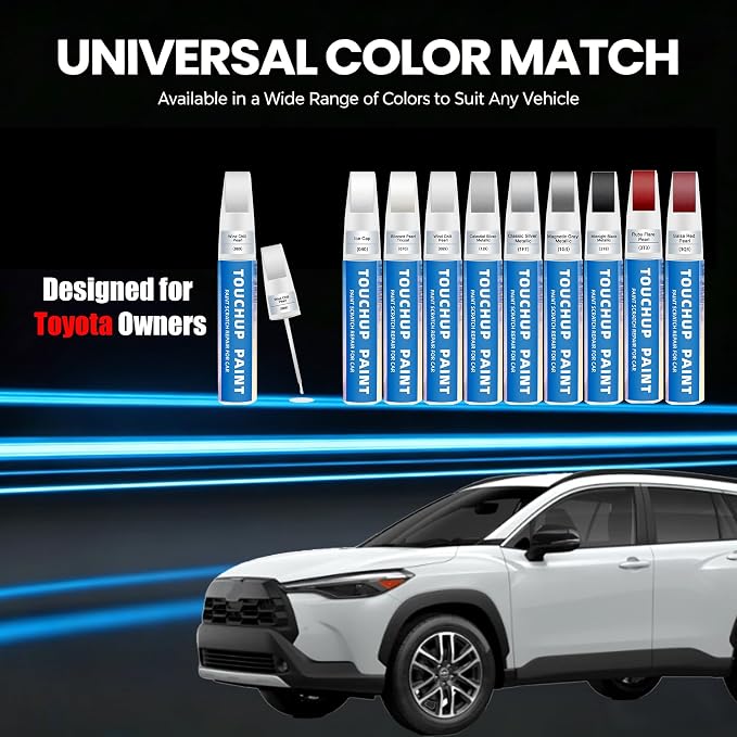 Wind Chill Pearl Tricoat(089) Touch Up Paint for Toyota 2-in-1 Car Scratch Repair Pen for Rock Chips, Door Scratches & Paint Nicks Exact Color Match Quick Dry DIY Fix for RAV4 Camry Corolla