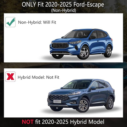 KARPAL Floor Mats for 2020-2025 2026 Ford Escape (NOT Fit Hybrid), Custom Fit TPE All Weather Ford Escape Accessories 1st & 2nd Row Floor Liner & Cargo Liner