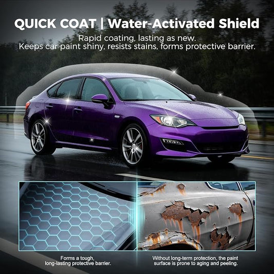 Quick Coat Spray – Water-Activated Quick Detailer & Water Spot Remover for Cars, Glass, Paint & Shower Doors. Instant Shine, Deep Gloss, Easy Drying – Safe on Ceramic Coated Vehicles