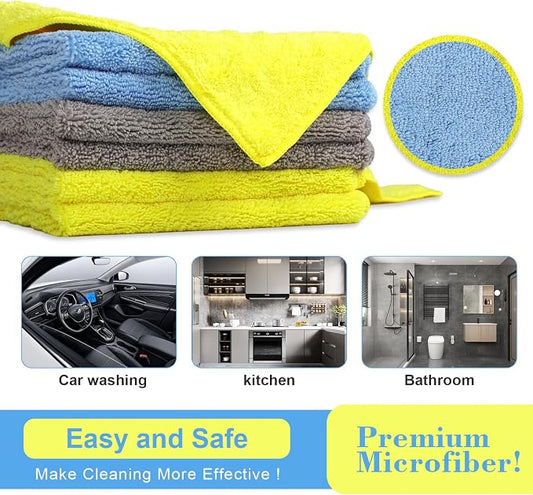 Car Wash Drying Towels, 450gsm Ultra-Thick Absorbent Lint-Free Extra Soft Microfiber Rags for Car Detailing, Interior & Exterior Cleaning Cloths, 16in x 16in - Microfiber, Mixed Colors, 6 Packs