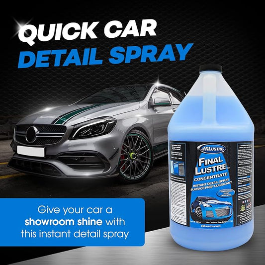 Final Lustre Concentrate, Quick Detailer Solution to Remove Dust and Dirt, Streak and Residue-Free Car Spray, Quick Detailer Spray for Clay Bar and Polishing Pad, Grape Scent, 1 Gallon
