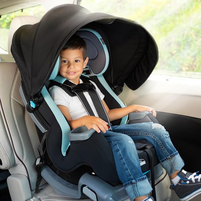 Baby Trend Cover Me™ 4-in-1 Convertible Car Seat, Scooter – Built-in Canopy, 4-Stage Growth System, Plush Comfort Padding, Multi-Position Recline