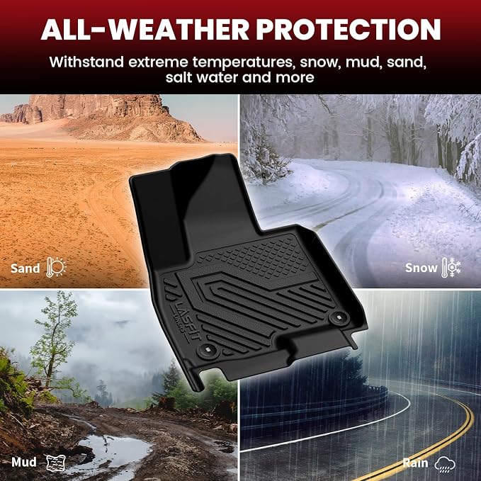 LASFIT Floor Mats & Backrest Mats & Cargo Mat for Hyundai Palisade 7/8 Seats 2026 (Only Fit Hybrid, Not Fit Gas), All Weather TPE Custom Fit Floor Liners Full Set Car Mats Accessories, Black