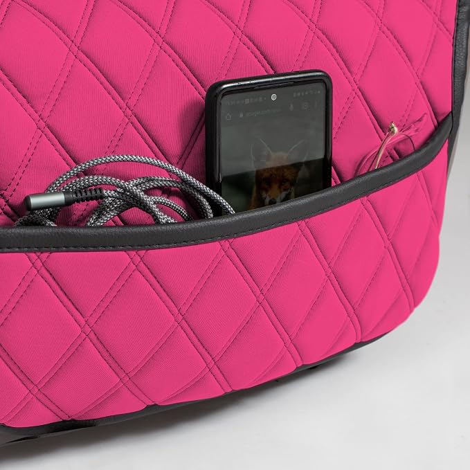 FH Group Car Seat Cushion – Neosupreme Single Front Seat Cover with Front Pockets, Airbag Compatible, Universal Fit Car Seat Cushion for Driver or Passenger Seat, SUV, Truck, Sedan & Van – Pink