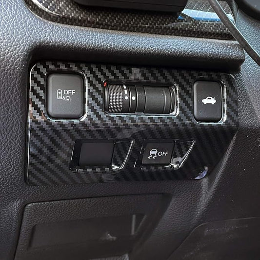 HIGH FLYING Carbon Fiber Grain Car Interior Accessories Dashboard Console Head Light Switch Cover Trim Kit ABS 1PC for Subaru WRX STI 2015-2021, XV Crosstrek 13-17