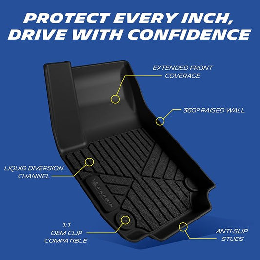 Michelin Vehicle Mats, All-Weather TPE Custom Fit Liner for 2025-2026 Chevrolet Equinox/GMC Terrain Gas, Premier