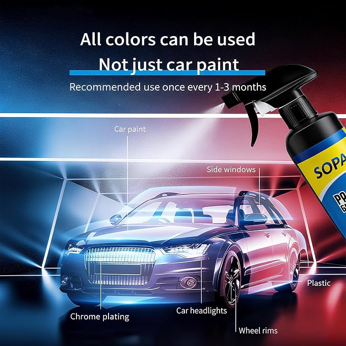 SOPAMI 3-Pack (500ml/16.91Ounces)Advanced Car Coating Spray, Quick-Acting Polish & Wax for Scratch Removal, Waterless Wash, and Glass Oil Film Cleaning