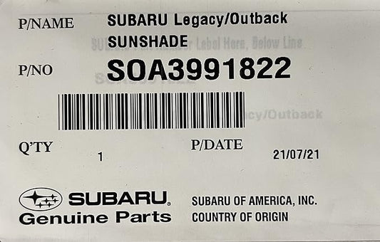 Subaru Outback & Legacy Genuine Subaru Sunshade SOA3991822 Genuine OEM NEW