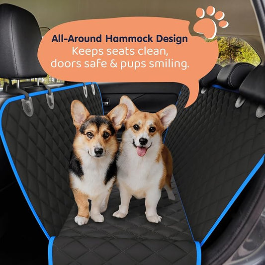 Petloox XL Dog Car Seat Cover for Back Seat, Waterproof Hammock for Car, SUV & Truck, Non-Slip Backseat Cover for Dogs, Heavy-Duty Dog Hammock Style Seat Protector Pets, Easy to Install & Clean