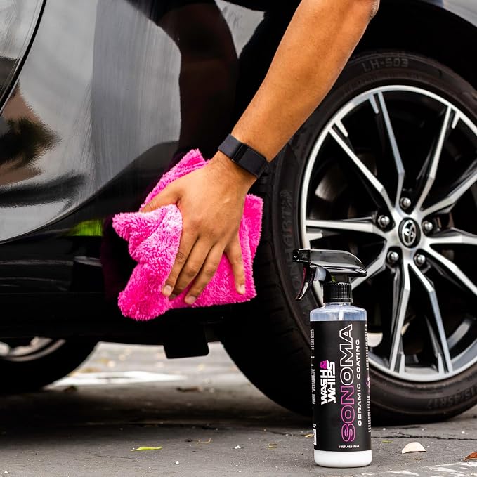 WASH&WHIPS SEAL - Exterior & Car Shine Kit (Step 3) – Sonoma Ceramic Coating Spray, Daytona Tire Shine, Suzuka Rubber & Plastic Coating – Long-Lasting Protection, Hydrophobic, Easy Application