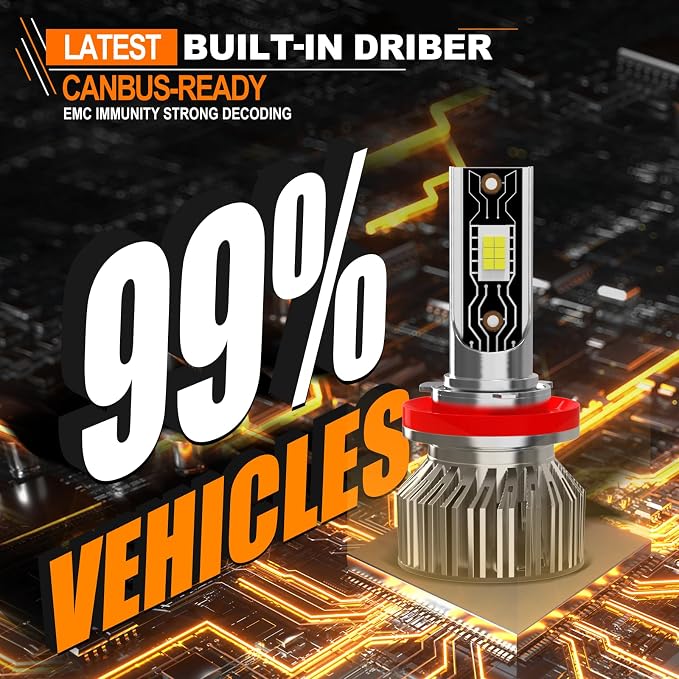 Compatible for Nissan Altima 2007-2018 Light Bulbs Kit, 6000K White Plug-and-Play Super Bright Lights Bulbs - 6-Pack