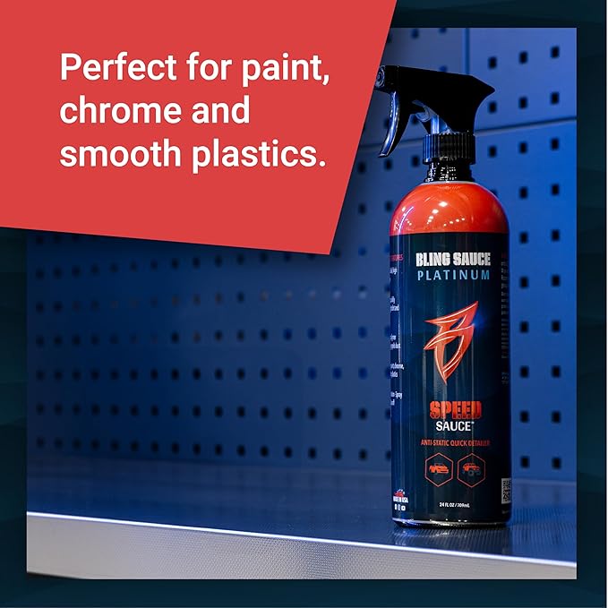 Bling Sauce Platinum Speed Sauce, Cherry Scent, Anti-Static Quick Detail Spray for Cars, Trucks, SUVs, 24oz.