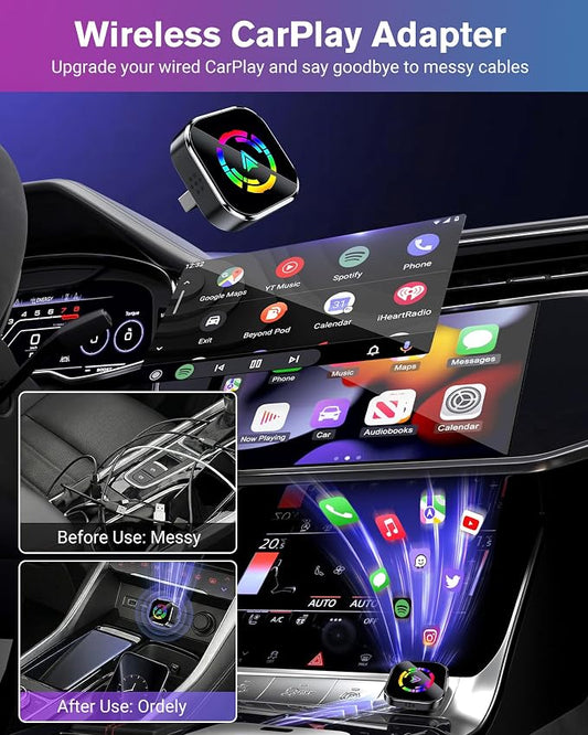 Ablink 2026 Upgarded Wireless CarPlay Adapter for iPhone & Android,2 in 1 Mini USB CarPlay Dongle Wireless CarPlay,Fast Connection,Dual-Band WiFi,No Delay,Plug & Play,Fast Auto-Reconnect