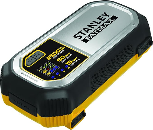 Stanley LJ25FC 2500 Peak Amp Lithium Jump Starter with USB Power and Carrying Case