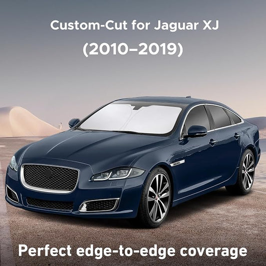 EcoNour Windshield Sunshade Compatible for Jaguar XJ 2010-2017 2018 2019, Sun Visor for Front Windshield & Window Sun Shade Cover, UV Heat Blocker & Protector, Car Accessories