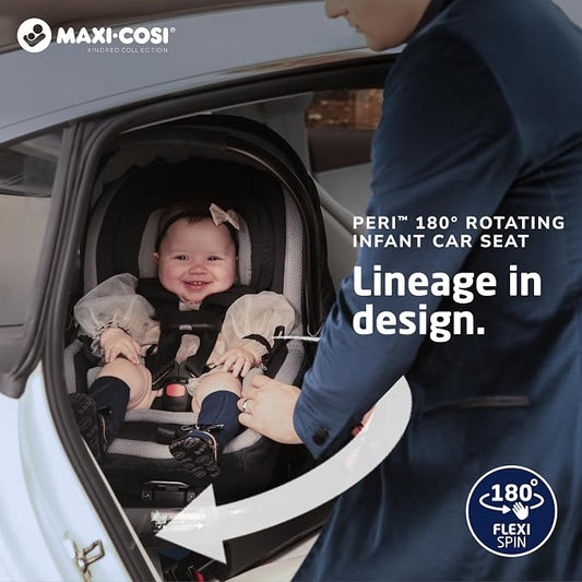 Maxi-Cosi Peri 180 Rotating Infant Car Seat, Baby Car Seat Rotating Carseat, Onyx Heritage
