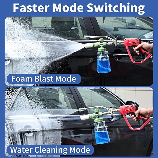 FENG PAI Foam Cannon Dual-Connector Accessory, Pressure Washer Double Tip Attachment for Soap Cannon with 7PCS Pressure Washer Sprayer Nozzles for Car Wash,1/4" Quick Connect, Without Foam Cannon