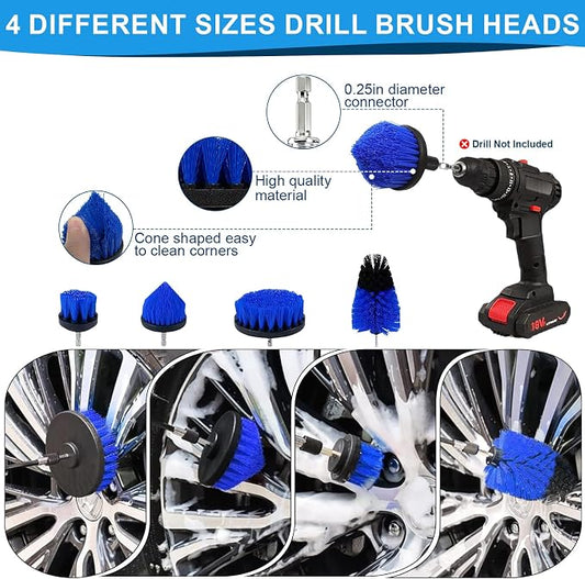 26PCS Car Detailing Kit, Car Detailing Brush Set, Car Cleaning Kit, Auto Detailing Tools for Interior Exterior Wheels, Professional Car Wash Accessories with Windshield Cleaning Tool and Storage Bag
