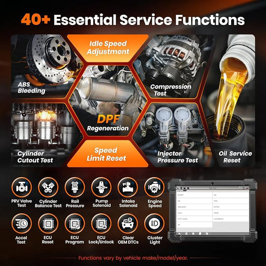 ANCEL X7HD PRO 10.1'' Heavy Duty Truck Scanner, Full-System Diesel Diagnostic Tool with DPF Regen, 42+ Reset, Bi-Directional and Active Test, ECU Coding, HDOBD/OBD2 Scanner for Diesel Trucks - Grey