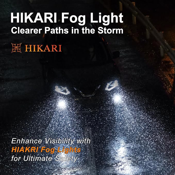 HIKARI WINGS H11 Fog Light, 80000LM Pure White 6000K LED Bulbs, Plug & Play IP68 Waterproof Pack of 2