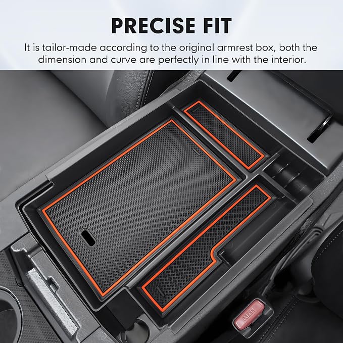 Autorder 2PCS Center Console Organizer for 2010-2024 Toyota 4Runner Accessories Armrest Storage Box Secondary Insert Tray Gear Shift Organizer Tray with Anti-Slip Mat