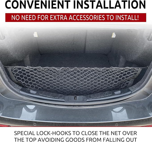 Envelope Style Trunk Mesh Cargo Net for Ford Fusion 2017 - 2020 - Car Accessories - Premium Trunk Organizers and Storage - Cargo Net for SUV - Vehicle Carrier Organizer for Ford Fusion 2017 - 2020