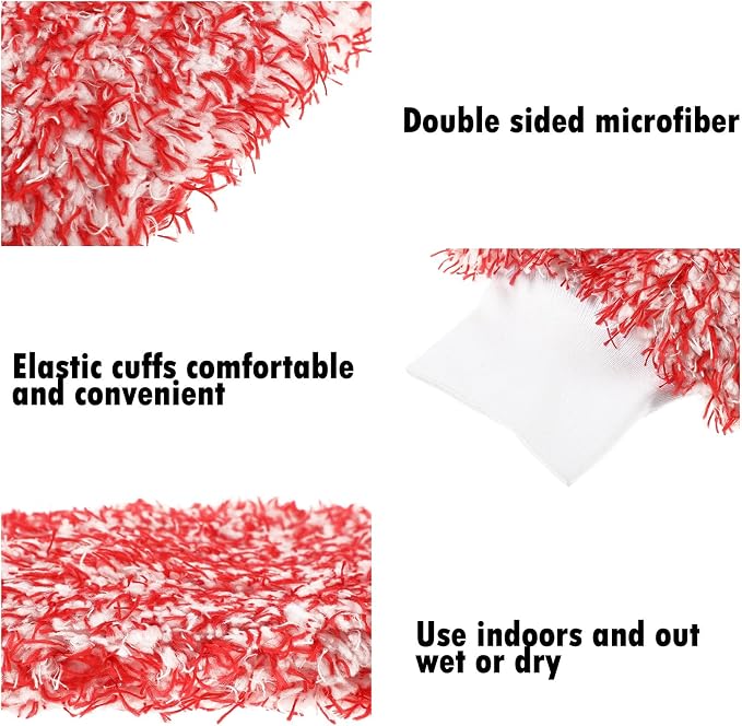 Tallew 5 Pcs Microfiber Car Wash Mitt Absorbent Detailing Washing Gloves Automotive Car Cleaning Supplies for Cars Motorcycles SUVs Trucks Boats, 7 x 11 Inches(Classic)