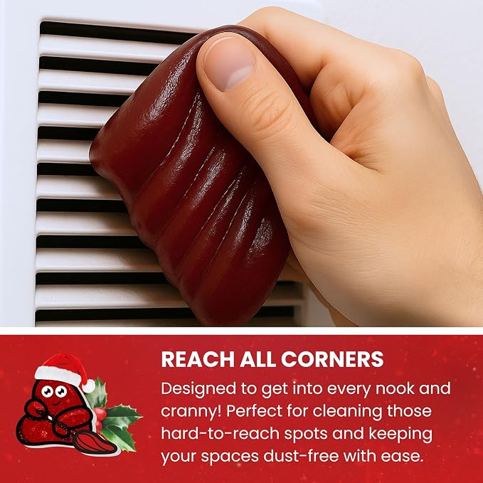 Slime Buddies Car Cleaning Gel Putty - Christmas Spice Scented Interior Detailing Tool for Cup Holders, Air Vents & Keyboard - Reusable Auto Detailing Accessories - Dust Remover Goop