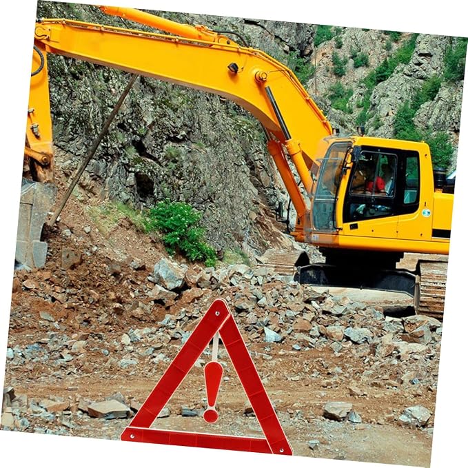 FAVOMOTO 4pcs Car Safety Triangle Kit Folding Reflective Warning Signs Tripods for Roadside Assistance Suitable for Vehicles Work Trucks Road Construction