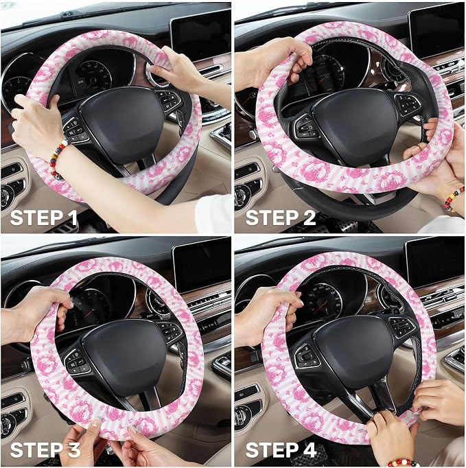 GENANY Magical Fantasy Steering Wheel Cover, Non Slip Polyester Car Wheel Protector for Car SUV Truck, Universal 15 Inch
